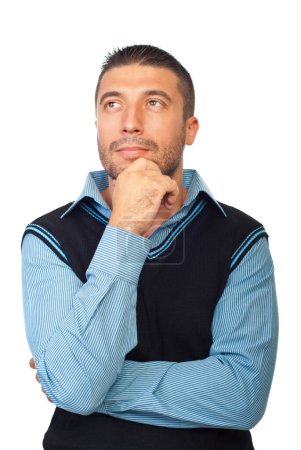 Photo for Pensive executive man background view - Royalty Free Image