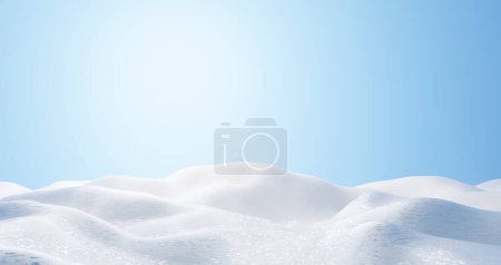 Photo for Snowdrift with sky background in the winter 3D render - Royalty Free Image
