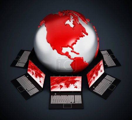 Photo for Global computer network background view - Royalty Free Image