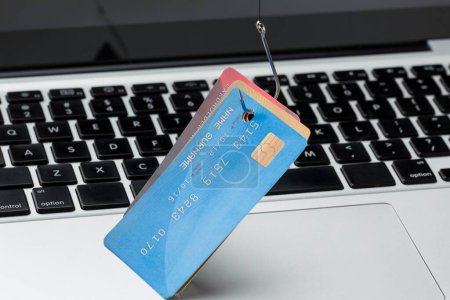 Photo for High angle credit card with hook phishing - Royalty Free Image
