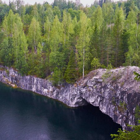Photo for "Karelia, Ruskeala, marble quarry, canyon, harsh Northern nature" - Royalty Free Image