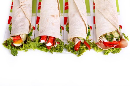 Foto de Shawarma pita wrap roll sandwich - Imagen libre de derechos