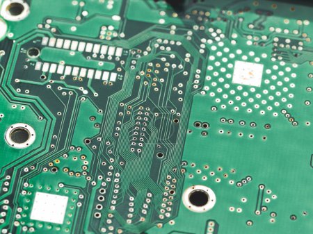 Photo for Macro photo of hard disk controller board. IT detail in computer. Technical background. - Royalty Free Image