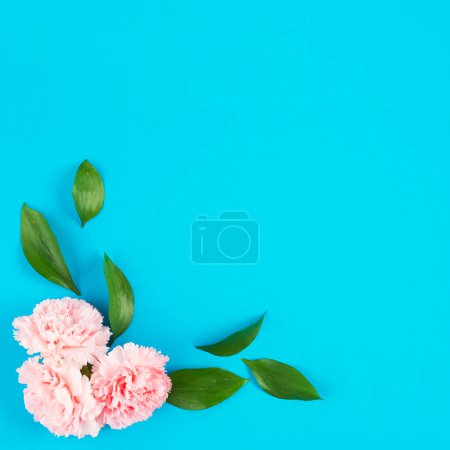 Photo for Flower heads with leafs corner - Royalty Free Image