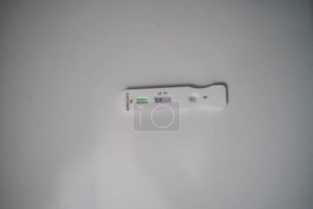 Photo for "Sars Cov 2 antigen rapid test nasal kit. Autotest. test at home. corona, covid-19" - Royalty Free Image