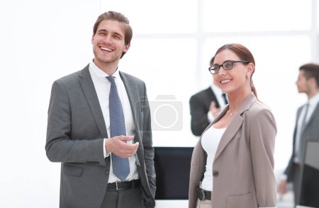 Photo for Business partners standing in a modern office - Royalty Free Image
