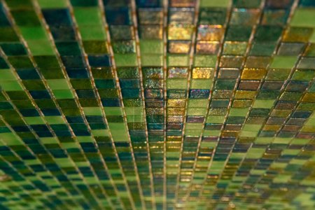 Photo for "Green mosaic tiles on wall, bathroom interior design" - Royalty Free Image