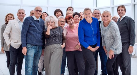 Photo for Group of happy seniors look at camera - Royalty Free Image
