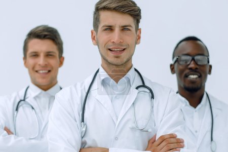 Photo for Three confident doctors colleagues standing together - Royalty Free Image