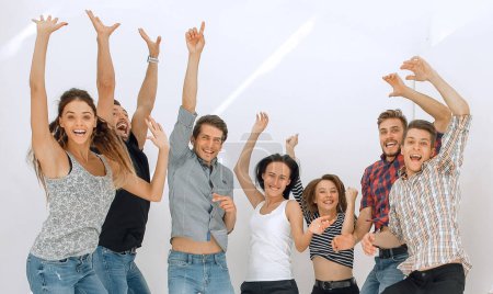 Photo for Triumphant group of young people - Royalty Free Image