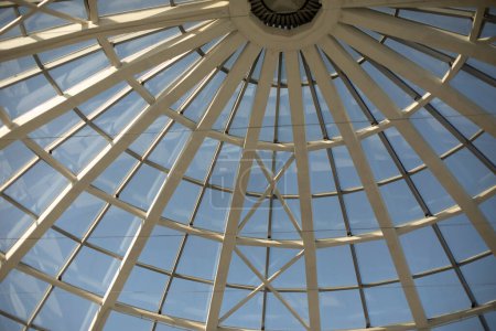 Photo for "Dome is made of glass. Architecture details. Roof is in shape of sphere." - Royalty Free Image