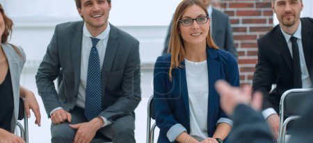 Photo for Businessman is making speech at conference room to coworkers - Royalty Free Image