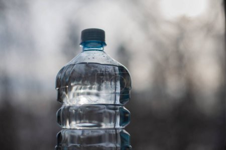 Photo for "Water bottle. Clean water in plastic bottle. Clear liquid." - Royalty Free Image