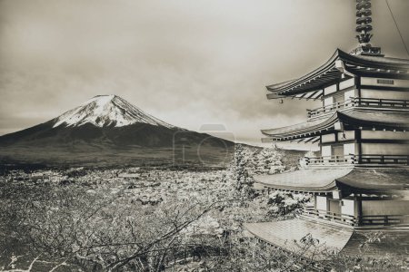 Photo for "Mount Fuji, Chureito Pagoda in Autumn" - Royalty Free Image