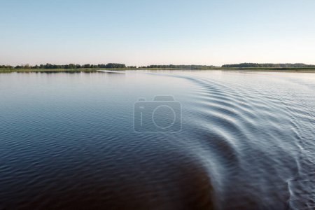 Photo for "A very nice footprint of a ship's propeller in the lake water." - Royalty Free Image