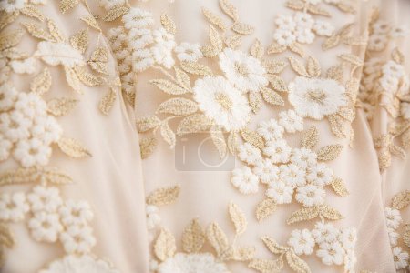 Photo for "wedding dress with embroidered flowers" - Royalty Free Image