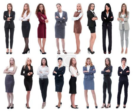 Téléchargez les photos : "en pleine croissance.collage d'un groupe de jeunes femmes d'affaires prospères." - en image libre de droit