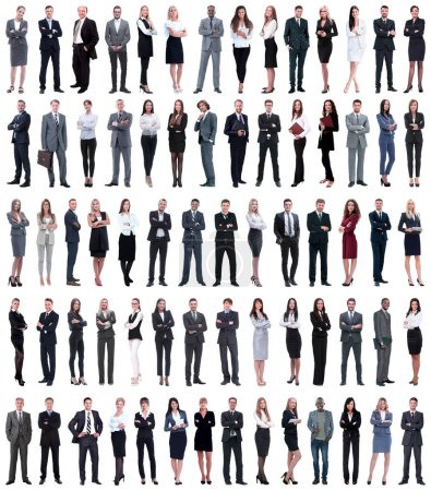Téléchargez les photos : "collage de jeunes gens d'affaires debout dans une rangée." - en image libre de droit