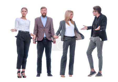 Photo for "group of sad business people showing their empty pockets" - Royalty Free Image