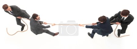 Photo for Top view.a tug of war between business teams - Royalty Free Image