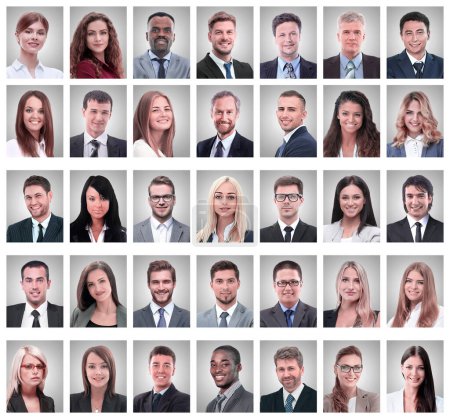 Foto de Collage de retratos de jóvenes empresarios exitosos - Imagen libre de derechos