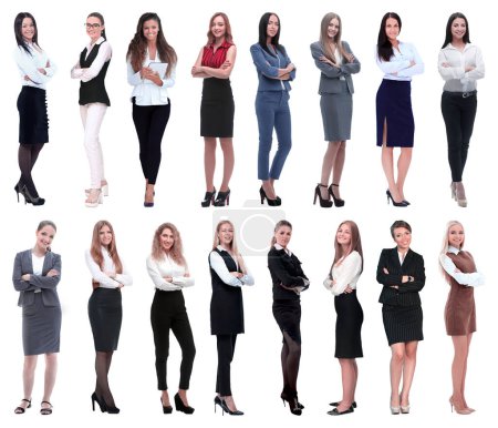 Téléchargez les photos : En pleine croissance. collage d'un groupe de jeunes femmes d'affaires prospères. - en image libre de droit