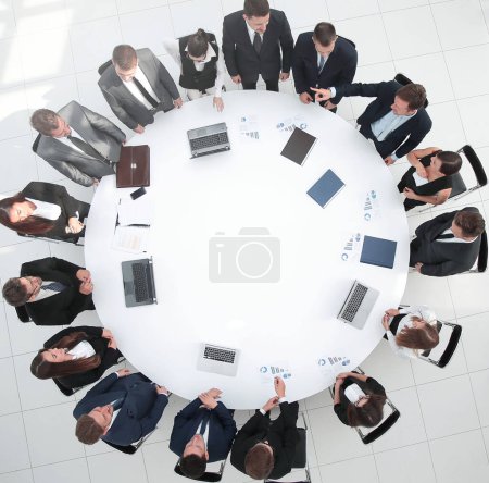 Photo for View from the top.meeting business partners for round - table. - Royalty Free Image