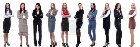 Photo for Panoramic collage of a group of successful young business women. - Royalty Free Image