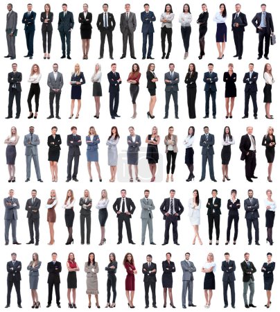 Téléchargez les photos : Collage de jeunes gens d'affaires debout dans une rangée. - en image libre de droit