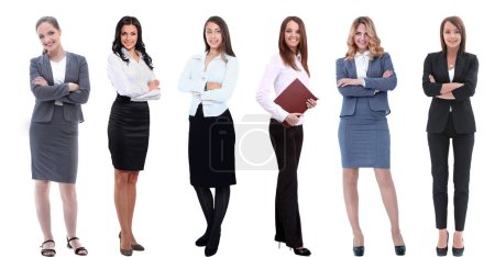 Photo for "Collection of full-length portraits of young business women" - Royalty Free Image