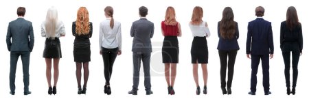Photo for Rear view. a group of young business people looking forward - Royalty Free Image