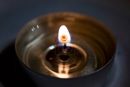 Photo for The red heart inside in candle flame, extreme macro - Royalty Free Image