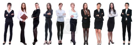 Téléchargez les photos : Collage panoramique d'un groupe de jeunes femmes d'affaires prospères
. - en image libre de droit