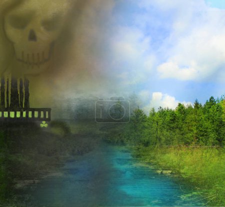 Foto de "chimeneas de fábrica contaminantes del aire " - Imagen libre de derechos