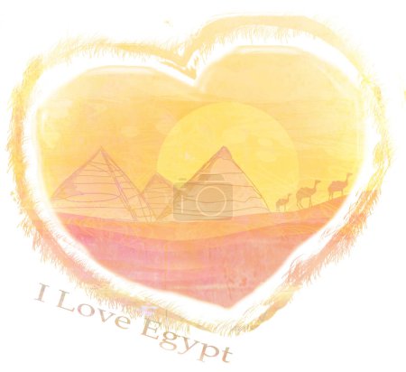 Photo for "I Love Egypt design" on background - Royalty Free Image
