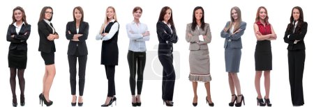 Téléchargez les photos : "collage panoramique d'un groupe de jeunes femmes d'affaires prospères
." - en image libre de droit