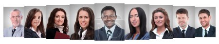 Téléchargez les photos : "collage panoramique de portraits de jeunes entrepreneurs." - en image libre de droit