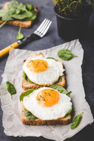 Photo for "Healthy fried egg sandwich" - Royalty Free Image