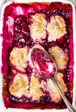 Photo for "Cherry cobbler close-up" - Royalty Free Image