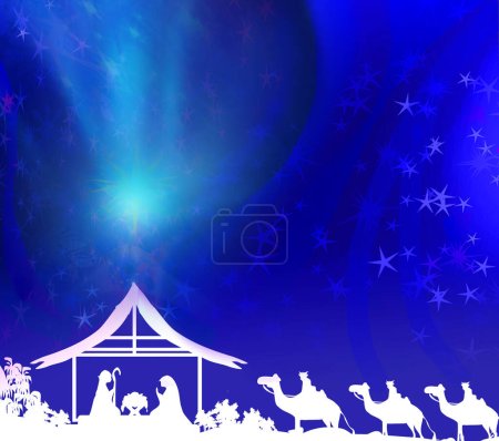 Foto de Escena bíblica - nacimiento de Jesús en Belén. - Imagen libre de derechos