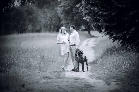 Téléchargez les photos : Style rétro. beau couple marié en promenade dans le parc - en image libre de droit