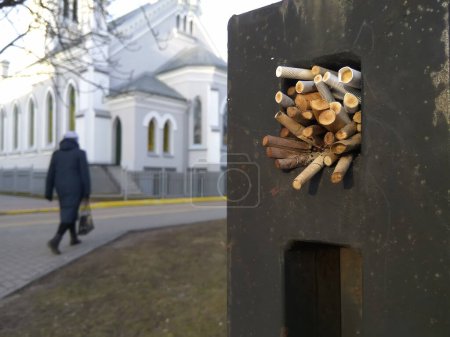 Foto de Colillas de cigarrillos vista de cerca - Imagen libre de derechos