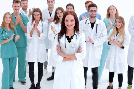 Photo for Group of confident young doctors stand together - Royalty Free Image