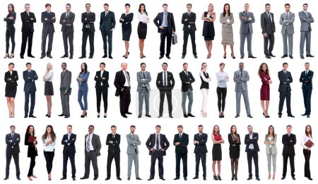 Téléchargez les photos : Collage d'une variété de gens d'affaires debout dans une rangée - en image libre de droit