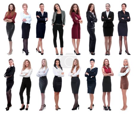 Téléchargez les photos : En pleine croissance.collage d'un groupe de jeunes femmes d'affaires prospères. - en image libre de droit