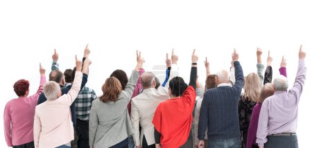 Téléchargez les photos : "Groupe d'adultes levant la main" - en image libre de droit