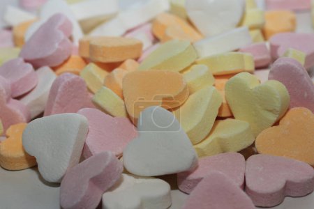 Photo for Colored candy hearts close up - Royalty Free Image