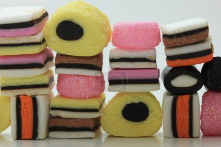 Photo for "Pastel colored liquorice allsorts" - Royalty Free Image