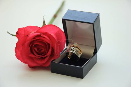 Photo for Diamond wedding rings close up - Royalty Free Image