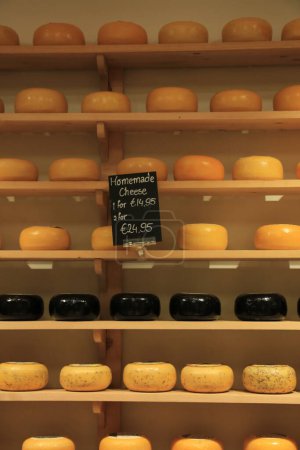 Photo for Traditional Dutch cheeses at market - Royalty Free Image